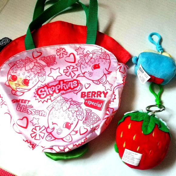 Shopkins Bundle - Small purse with two plush keychains - Picture 2 of 4